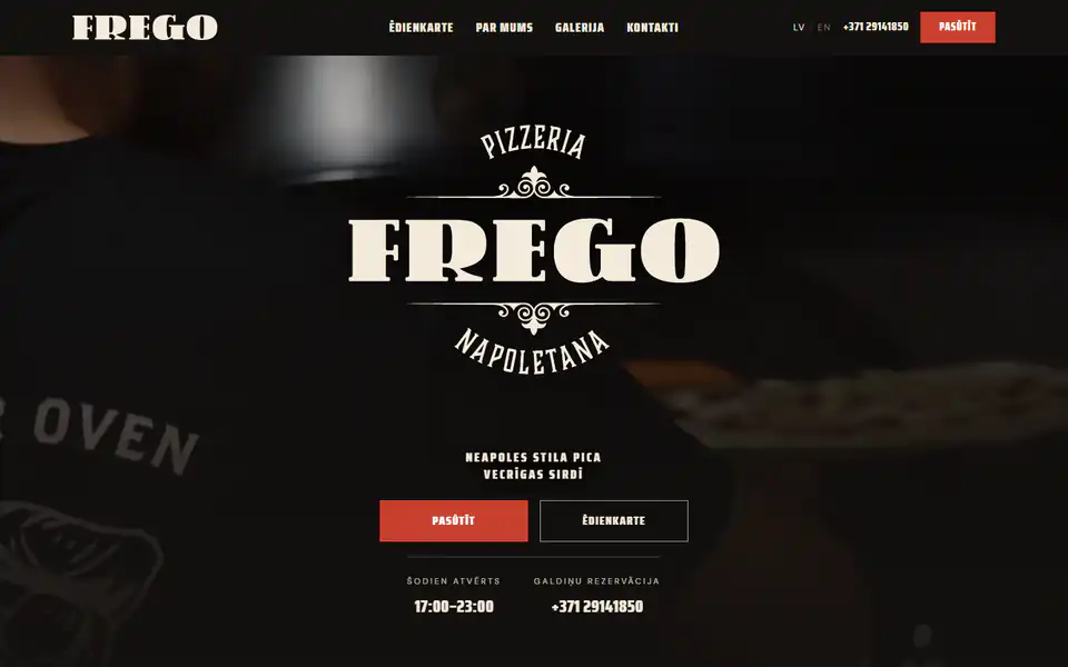 fregopizza.lv sākumlapa datorā
